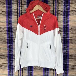 Nike USA Beijing Olympics Windrunner Medal Stand Jacket Mens Medium Red White